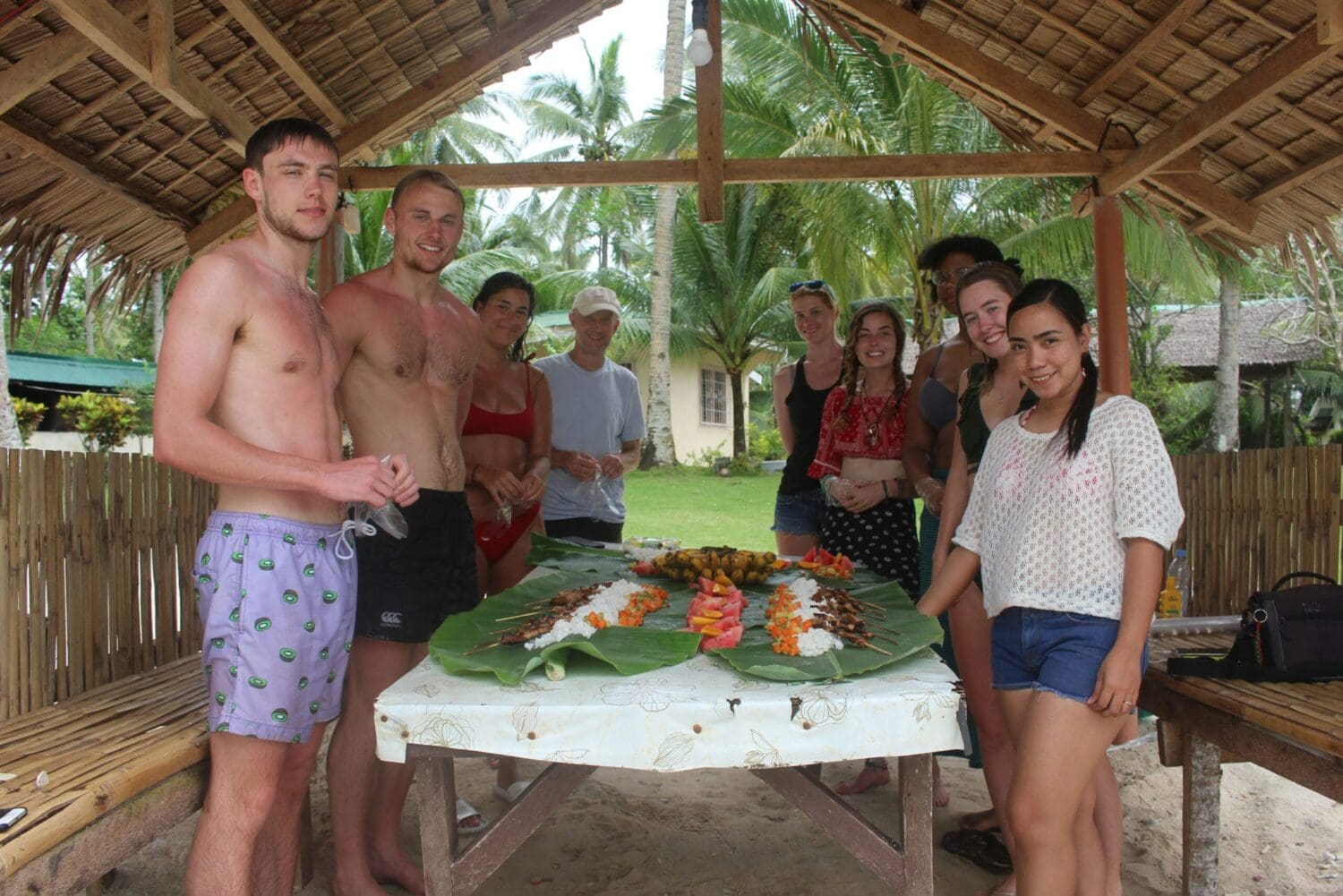 Philippines Volunteers enjoying a traditional meal