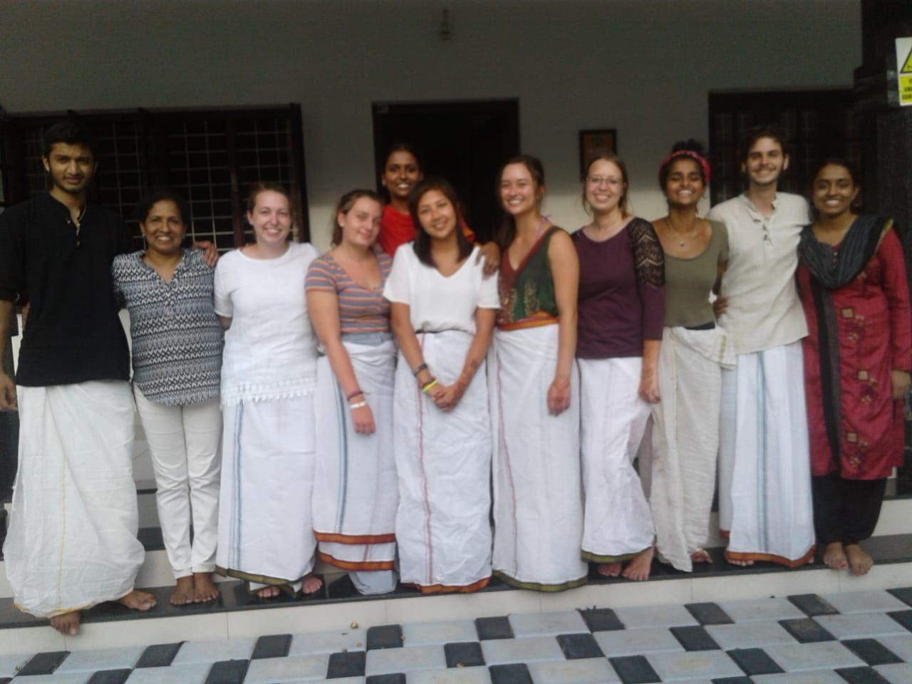 Volunteers Dressed up in Traditional Clothes