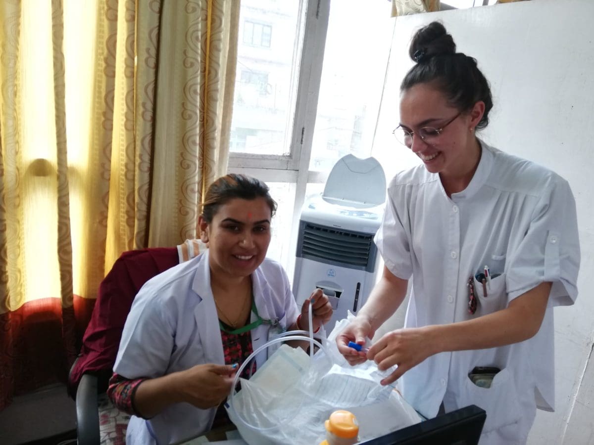 Medical students at work in Nepal