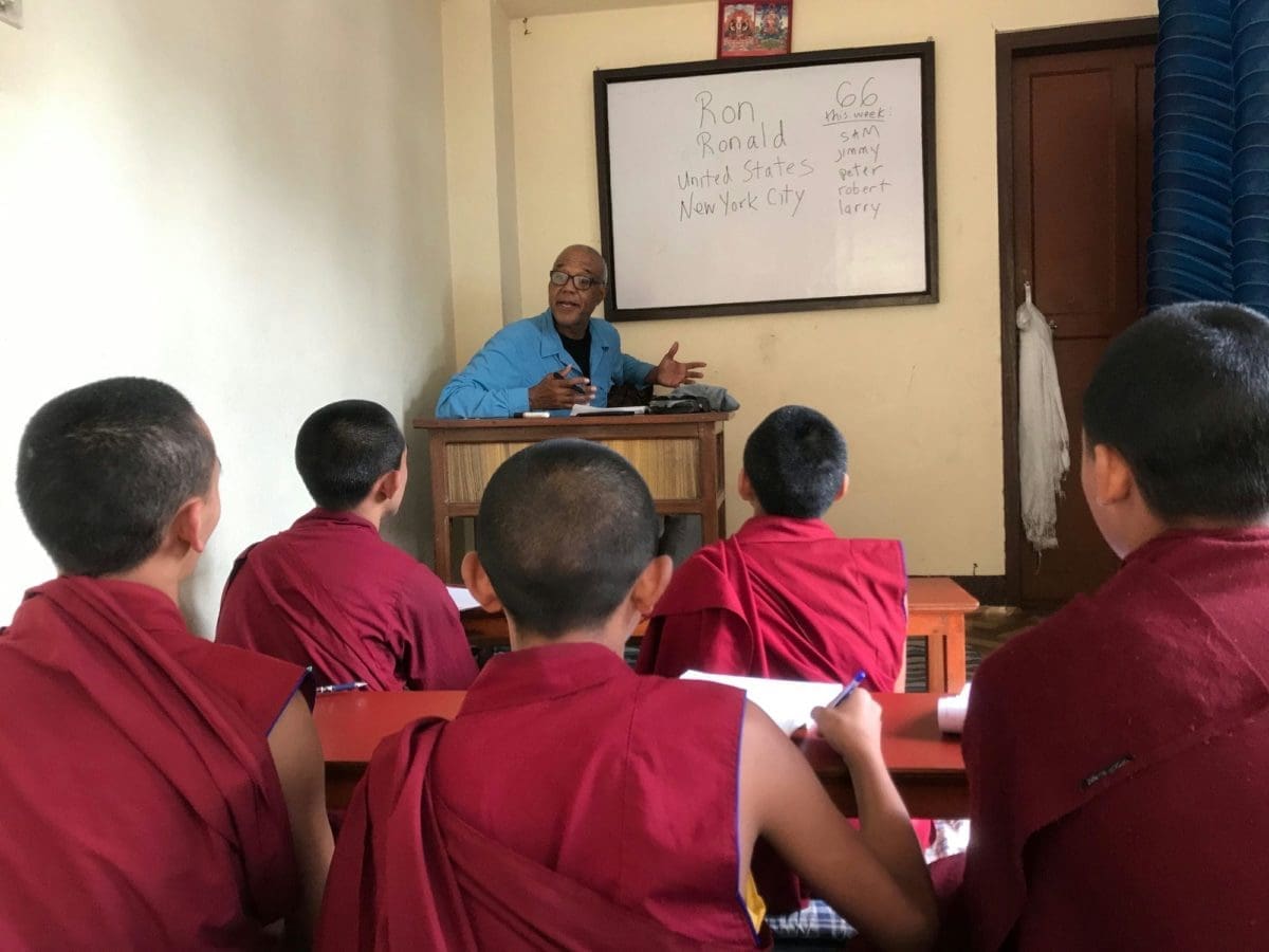 Volunteer teaching in Nepal