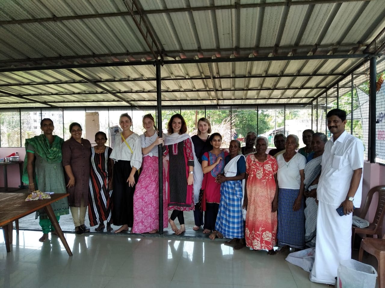 Volunteers with local community people