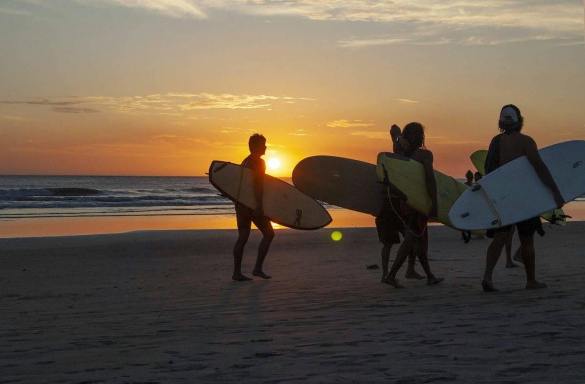 Costa Rica sunset surfing
