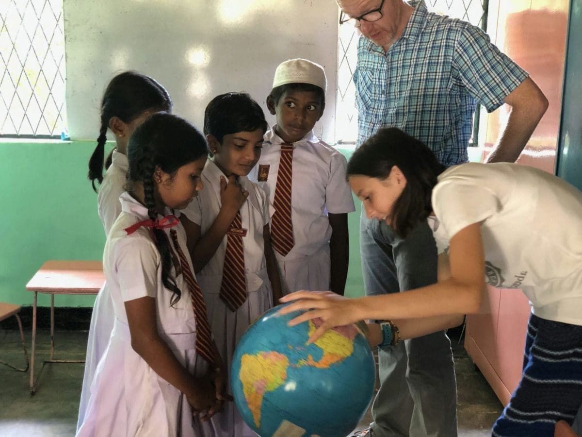 Parents and children teaching together in Sri Lanka