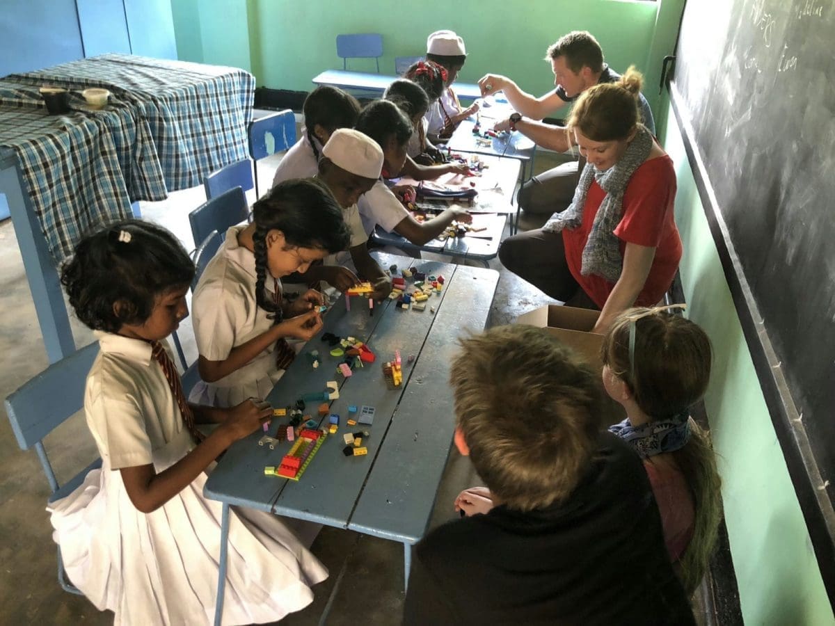 family volunteers teaching