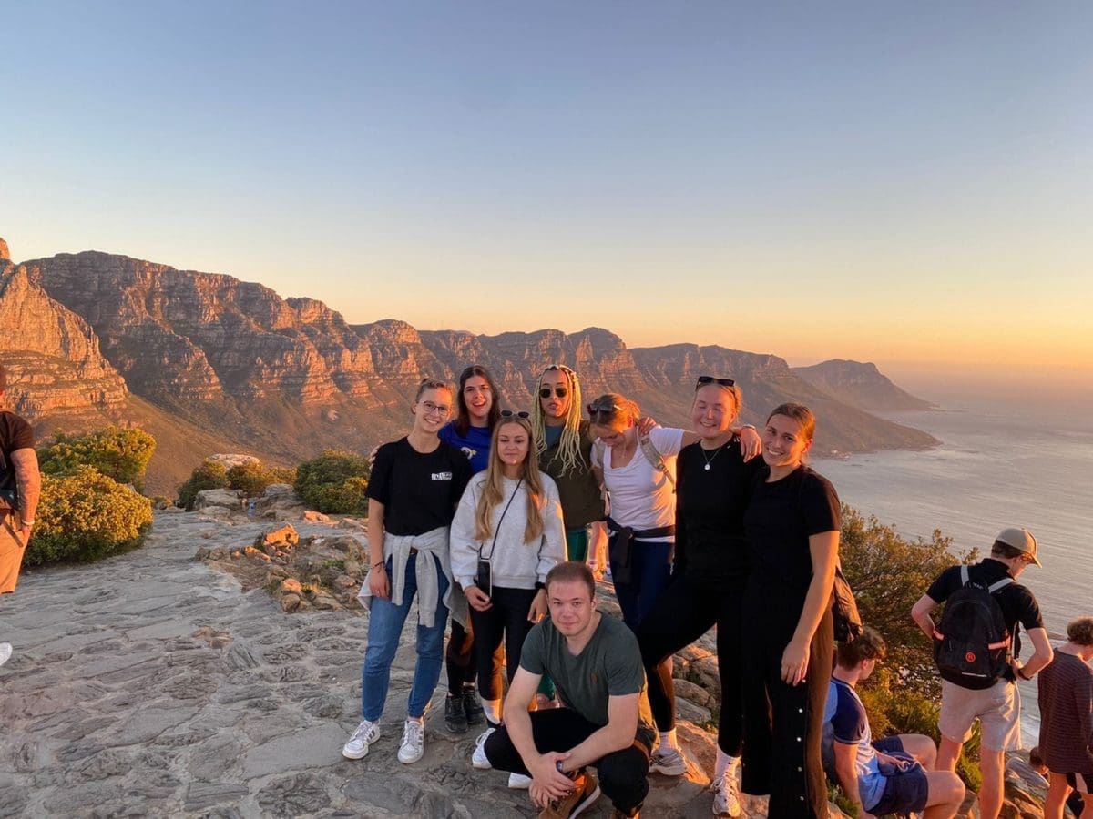 South Africa Volunteers on table mountain